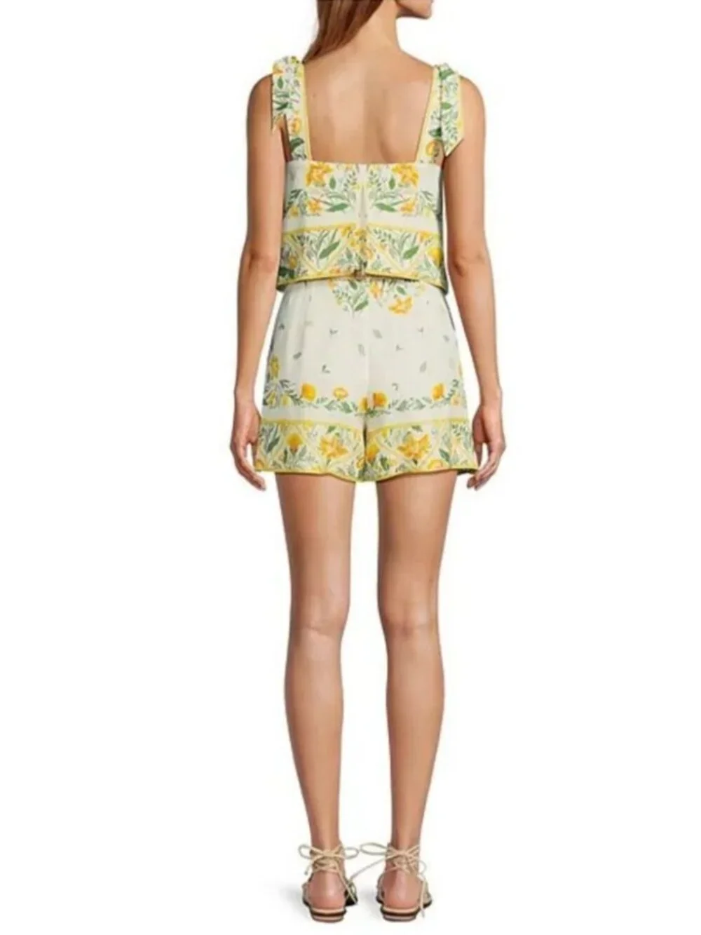 ANTONIO MELANI Style by Simkins Lindsey TOP SHORTS Set 4 Printed Linen Blend NEW